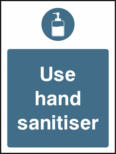 Use hand sanitiser. Food processing sign artwork FOOD0034.