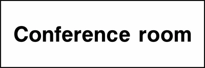 Black and white letterbox sign with bold Conference room wording. CONS0066 artwork.
