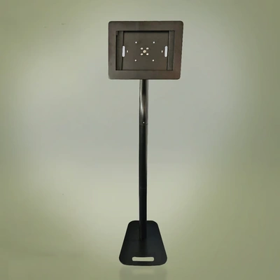 Freestanding black tablet holder for indoor use