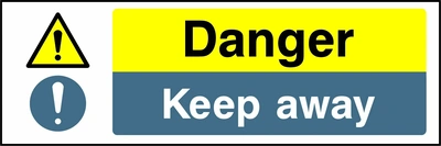 Danger — Keep away. Stacked message panels. Artwork MULT0002.