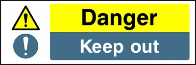 Danger — Keep out. Stacked message panels. Artwork MULT0001.