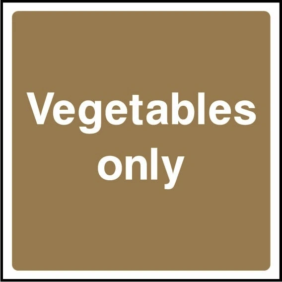 Vegetables only. Food processing sign artwork FOOD0099.