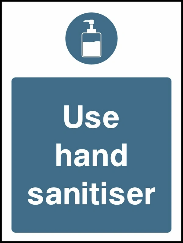 Use hand sanitiser. Food processing sign artwork FOOD0034.