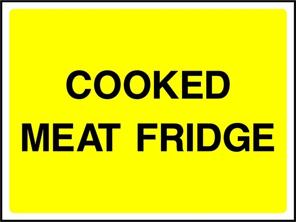 Cooked meat fridge. Food processing sign artwork FOOD0094.