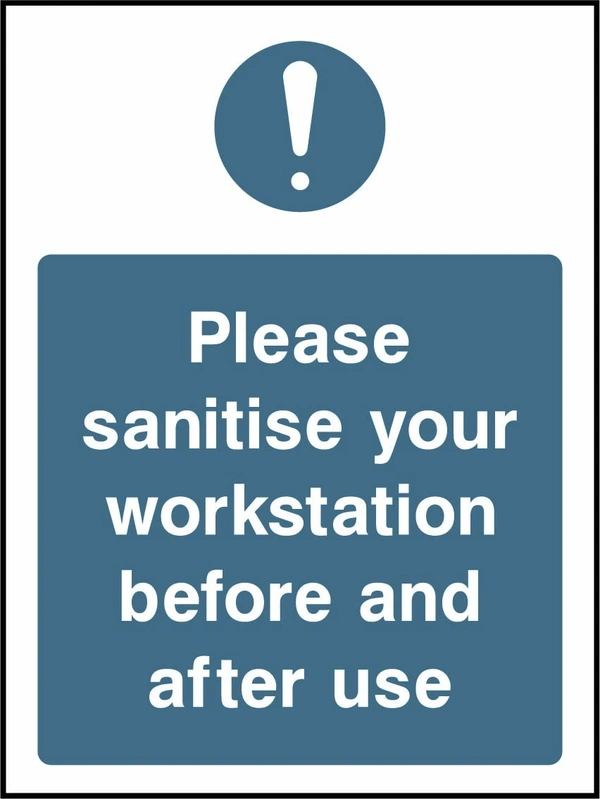 Please sanitise your workstation before and after use. the blue instruction panel, symbols and any yellow header shown. Artwork COVI0053.