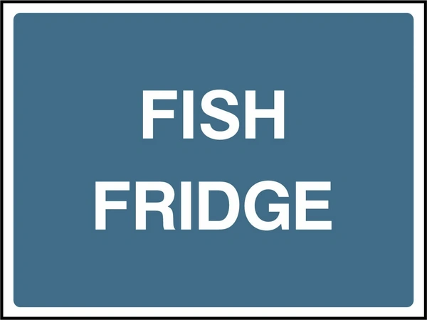 Fish fridge. Food processing sign artwork FOOD0092.