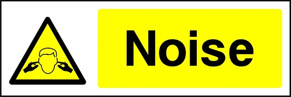 Noise sign showing yellow noise area warning triangle beside wording. Artwork MACH0004.