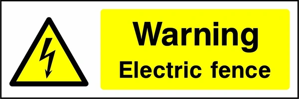 Warning — Electric fence sign. yellow-and-black warning or coloured access panels. Artwork SECU0015.