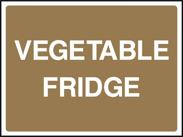 Vegetable fridge. Food processing sign artwork FOOD0090.