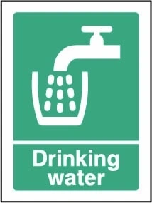 Drinking water sign. Original hotel notice artwork HOTE0019.