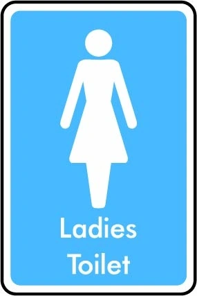 Ladies Toilet printed sign. Blue information artwork INFO0003.