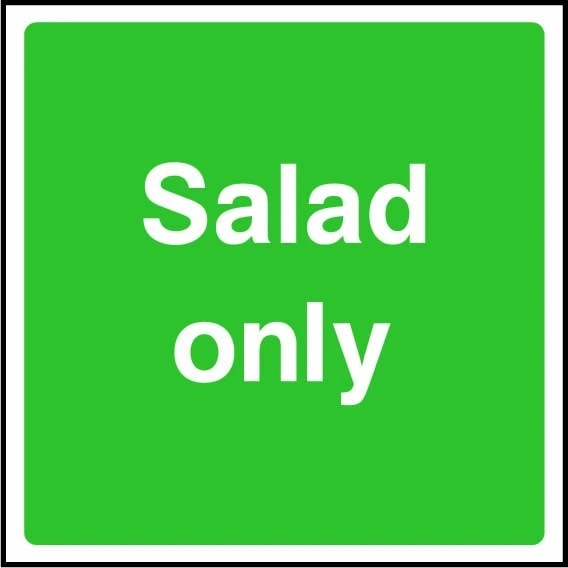 Salad only. Food processing sign artwork FOOD0098.