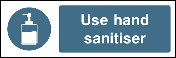 Use hand sanitiser. Food processing sign artwork FOOD0072.