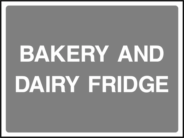 Bakery and dairy fridge. Food processing sign artwork FOOD0096.