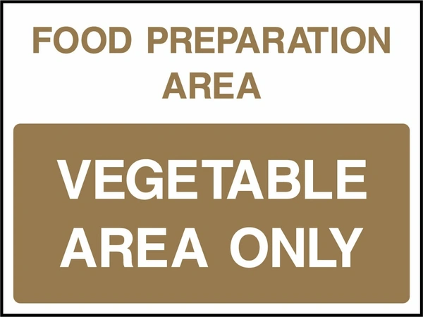 Food preparation area — Vegetable area only. Food processing sign artwork FOOD0089.
