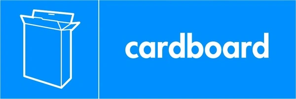 Cardboard recycling sign showing white material illustration and wording on a blue letterbox panel. Artwork PAPE0010.