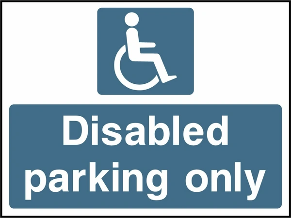 Disabled parking only sign. Original hotel notice artwork HOTE0002.