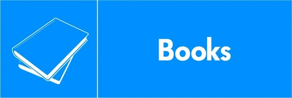 Books recycling sign showing white material illustration and wording on a blue letterbox panel. Artwork PAPE0008.